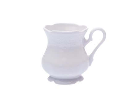 Hrnek, 250 ml, český porcelán, Mary Anne, bílá krajka, Leander