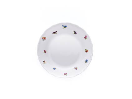 Talíř dezertní, český porcelán, Verona, 17 cm, házenka, G. Benedikt