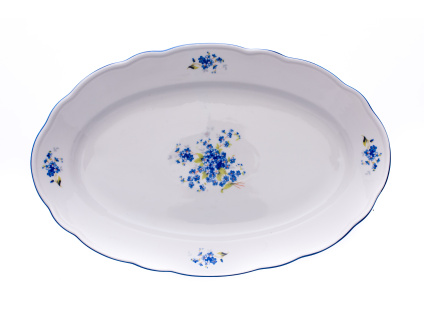 Mísa ovalná, 35 cm, pomněnky, Český porcelán Dubí