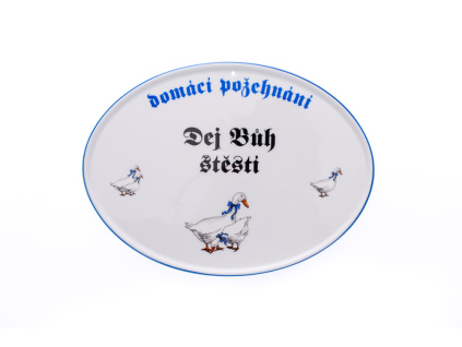Boží požehnání, 24,5 x 18 cm, husy, Český porcelán