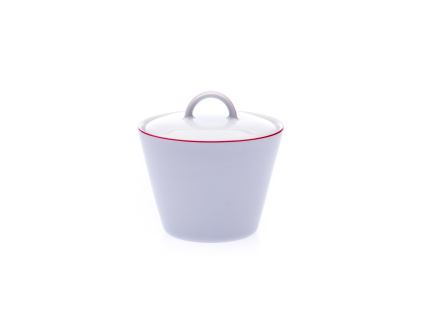 Tom, cukřenka, český porcelán, 0,20 l, červená linka, Thun