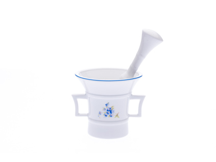 Hmoždíř s tloukem, 21 cm, pomněnky, Český porcelán
