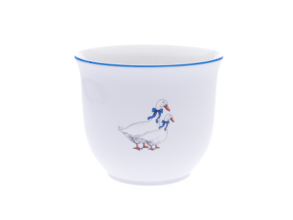 Květináč bez uch, 13,5 cm, husy, Český porcelán