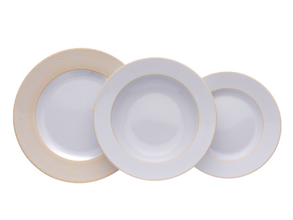 Victoria, talířová souprava, 18 d., Aurum, porcelán Leander