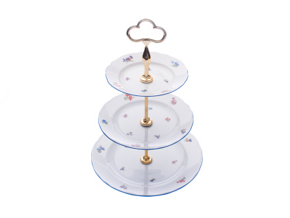 Etažérka trojdílná, rakouská házenka, porcelán Dubí