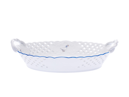 Košík prolamovaný, 28 cm, husy, Český porcelán Dubí