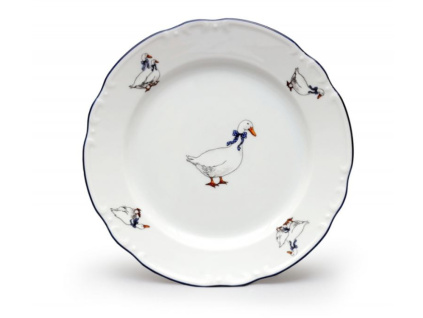 Talíř dezertní, husy, 17 cm, český porcelán, Constance, Thun