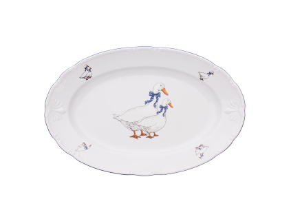 Constance, mísa oválná, 32 cm, husy, porcelán Thun
