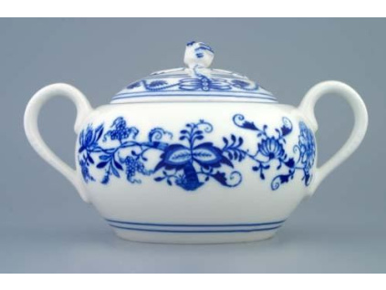Cukřenka s oušky s víčkem bez výřezu 0,50 l, cibulák, Český porcelán