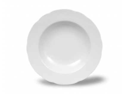 Talíř hluboký, 23 cm, bílý, český porcelán, Rose, Thun