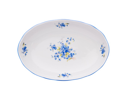 Mísa salátová oválná, 23 cm, pomněnky, Český porcelán