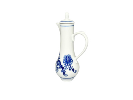 Karafka s víčkem s nápisem ocet, 0,14 l, cibulák, Český porcelán