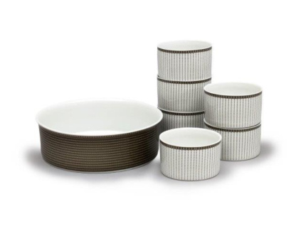 Kompotová souprava, Ella, perličky, porcelán Thun, 7 d.