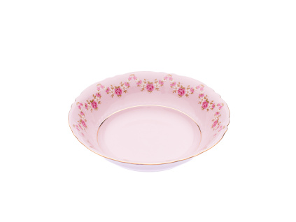Miska kompotová, 16 cm, růžový porcelán, kytičky, Leander