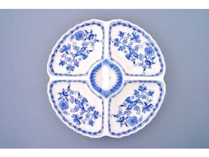 Kabaret 4-dílný  32 cm,  cibulák,Český porcelán