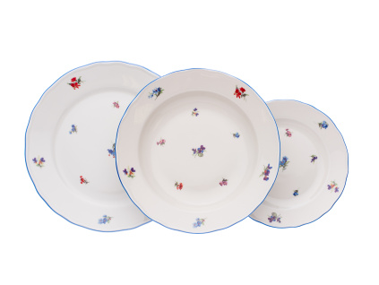 Talířová sada, talíř mělký 26 cm, rakouská házenka, Český porcelán