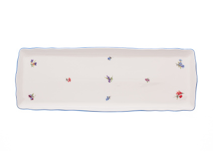 Podnos čtyřhranný, 45 cm, rakouská házenka, slonová kost, porcelán Dubí