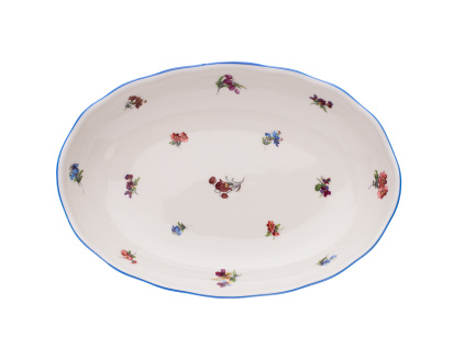 Mísa oválná, 23 cm, rakouská házenka, slonová kost, Český porcelán