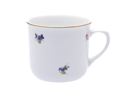 Hrnek Vařák, 0,65 l, rakouská házenka, zlatý proužek, porcelán Dubí