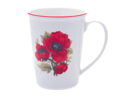 Hrnek Erin, Český porcelán Dubí, vlčí máky, 0,42 l
