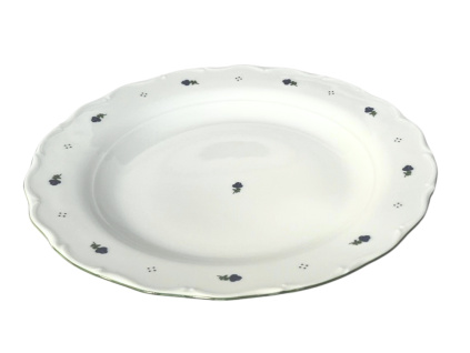 Talíř klubový, český porcelán, Verona, 31 cm, kytičky, G. Benedikt