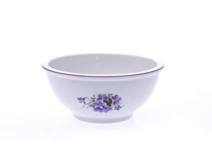 Miska hladká na polévku, 19,5 cm, fialky, porcelán Dubí