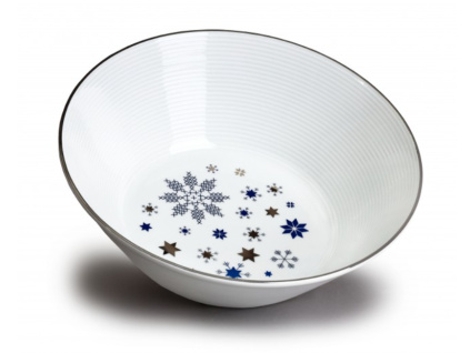 Mísa kompotová, 24 cm, Lea, vánoční modré vločky, platina, Thun