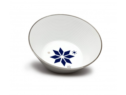 Miska kompotová, 16 cm, Lea, vánoční modré vločky, platina, Thun