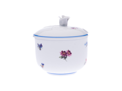 Cukřenka s víčkem 0,20 l, rakouská házenka, Český porcelán