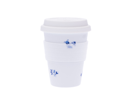 Hrnek s sebou, 310 ml, modrá házenka, porcelán Dubí