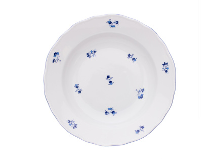 Talíř mělký, 26 cm, modrá házenka, Český porcelán Dubí