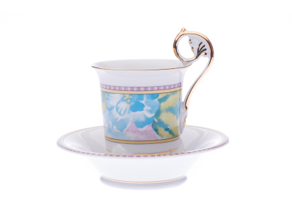 Šálek na kávu, 200 ml, Míšeň, tulipány, porcelán Leander