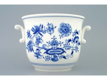 Květináč s uchy, bez nožky II  15,8 cm,  cibulák, Český porcelán