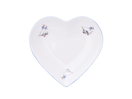 Miska srdce, 16 x 15,5 cm, husy, Český porcelán .