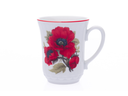 Hrnek Derby, 250 ml, porcelán Dubí, vlčí máky