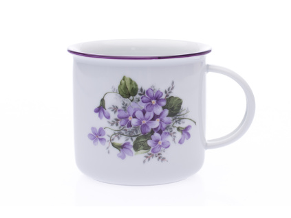Hrnek Tina, 0,38 l, fialky, Český porcelán Dubí