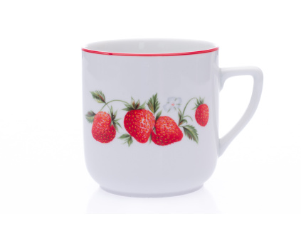 Hrnek Pětka, 400 ml, Český porcelán Dubí, jahody