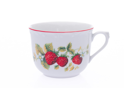 Hrnek R, 270 ml, jahody, Český porcelán DubíHrnek R, 270 ml, jahody, Český porcelán Dubí