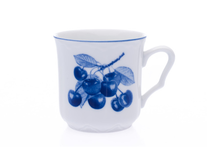 Hrnek Karel, 270 ml, Český porcelán, kobaltové třešně