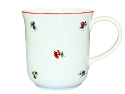Hrnek Golem, 1,5 l, házenka s červeným proužkem, Český porcelán