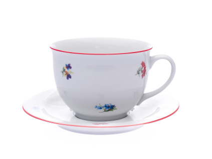 Šálek s podšálkem, 500 ml, rakouská házenka, Český porcelán,