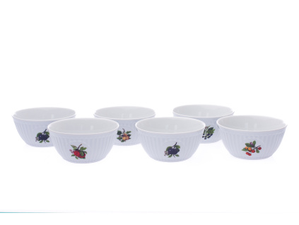 Sada misek Mozart, 14 cm, Český porcelán, lesní plody, 6 ks,