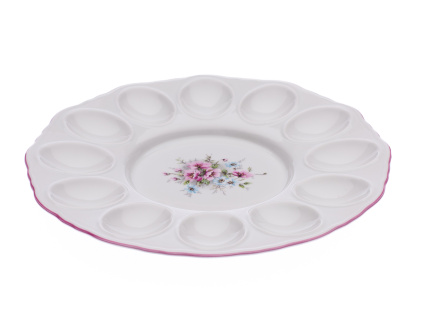 Podnos na vejce, 24 cm, jemné květy, Český porcelán ..