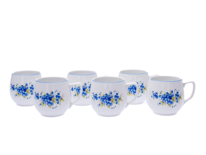 Sada hrnků Baňák, 300 ml, Český porcelán, pomněnky, 6ks