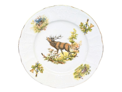 Bernadotte, talíř mělký, 25 cm, myslivecký motiv jelen, Thun