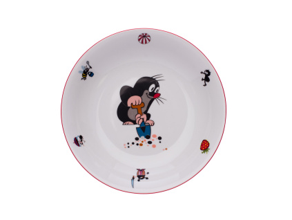 Krteček a rýč, hluboký talíř, 20cm, český porcelán, Thun