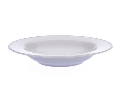 Extra hluboký talíř, 330 ml, český porcelán, krajka, šedá Thun.