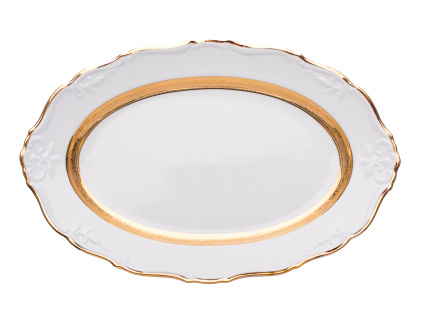 Marie Louise, mísa oválná, 36 cm, zlato, Thun