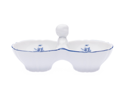 Rose, slánka - pepřenka dvoudílná, porcelán, modré růže, Thun