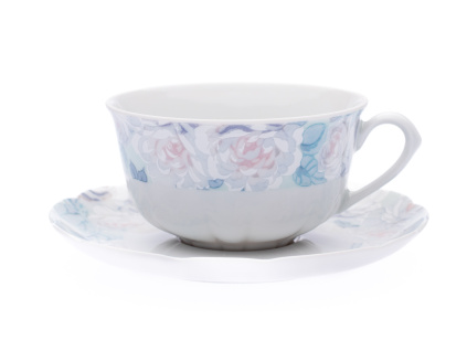 Rose, šálek a podšálek čajový, 225 ml, růžičky, český porcelán, Thun